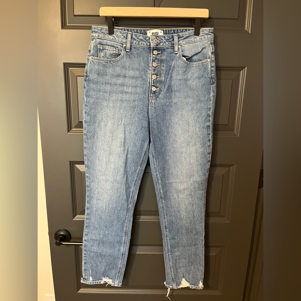 PAIGE Blue Sarah Slim Straight Leg Jeans
